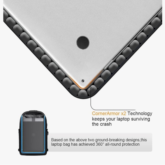 Black Unisex Backpack with combo lock security, USB charging ports, anti-theft main image 6